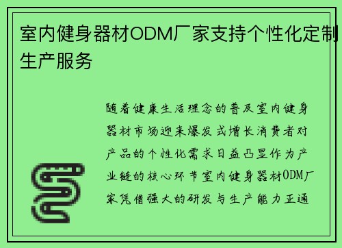 室内健身器材ODM厂家支持个性化定制生产服务